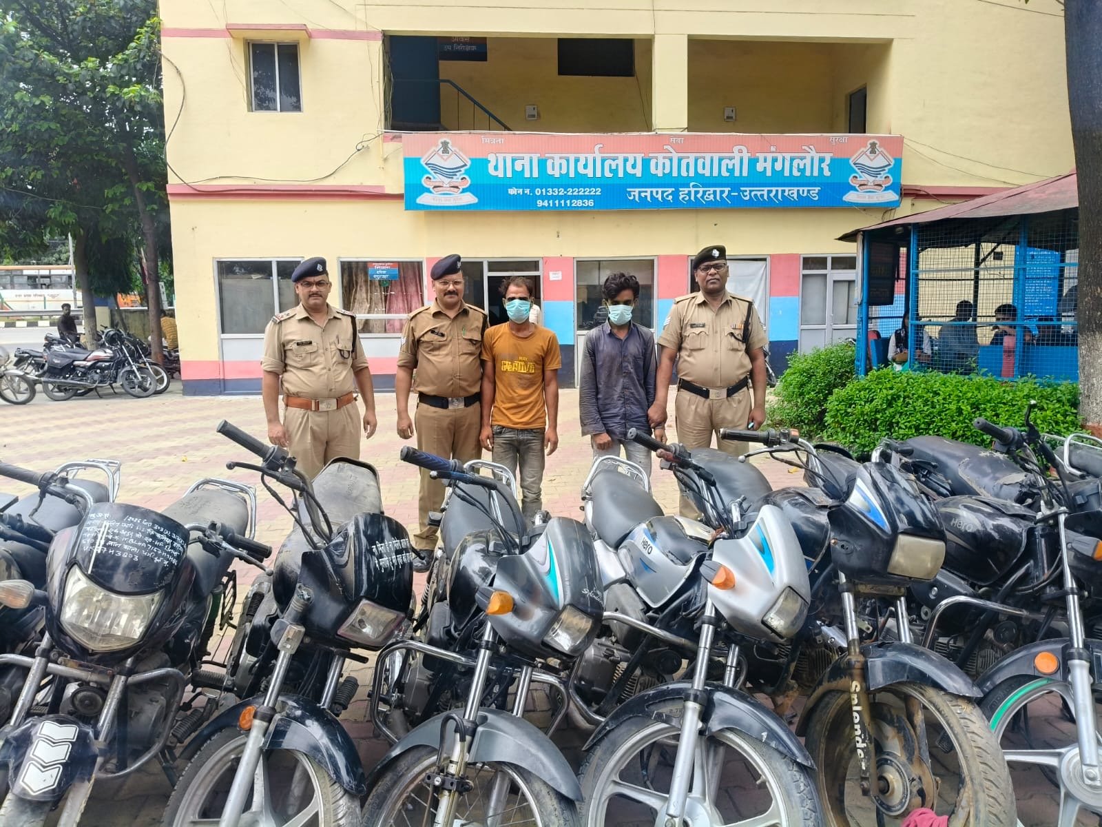 18 चोरी की मोटरसाइकिलें बरामद, हरिद्वार सहित उत्तराखंड, उत्तर प्रदेश एवं हरियाणा के कई मामलों का खुलासा